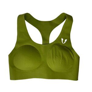 Firm Abs Racerback Sports Bra Womens XS Olive Green New Padded